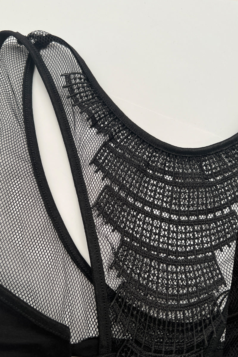 119 02 Mini-dress with tribal decoration - Viscose