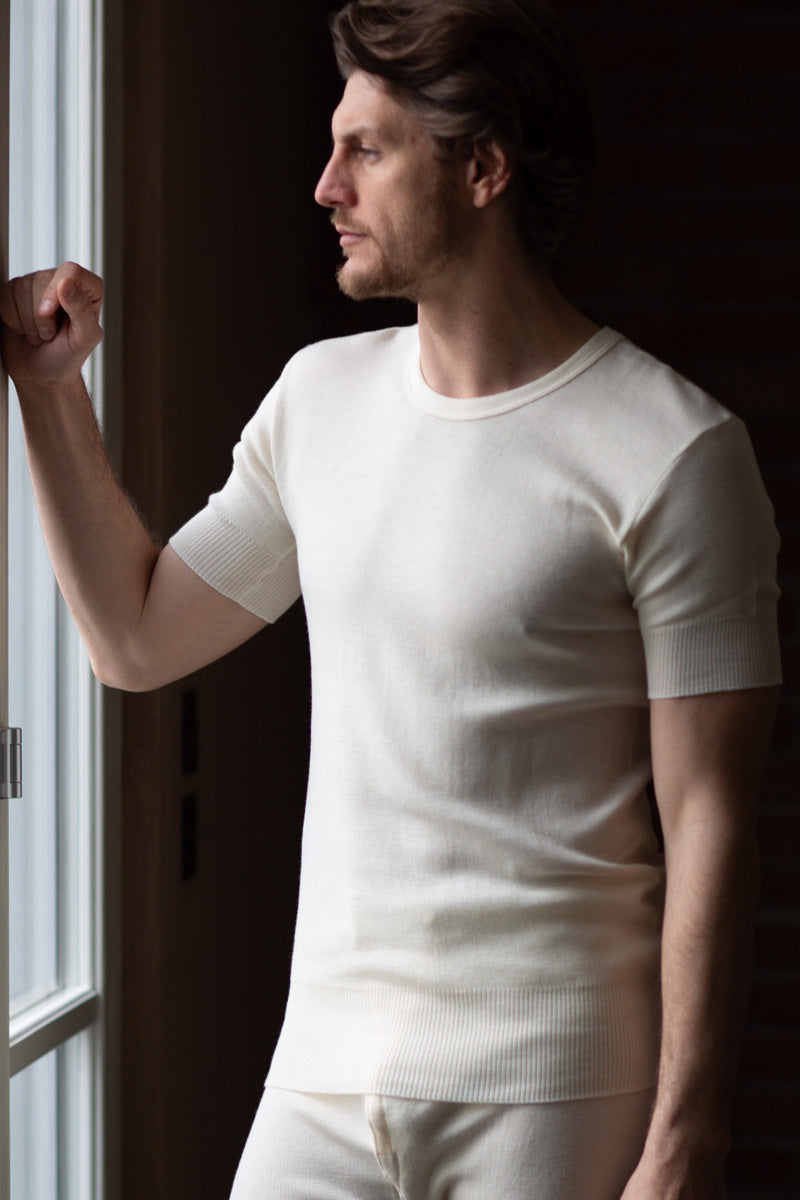 Maglietta da uomo Livio in lana - Mezze maniche e girocollo