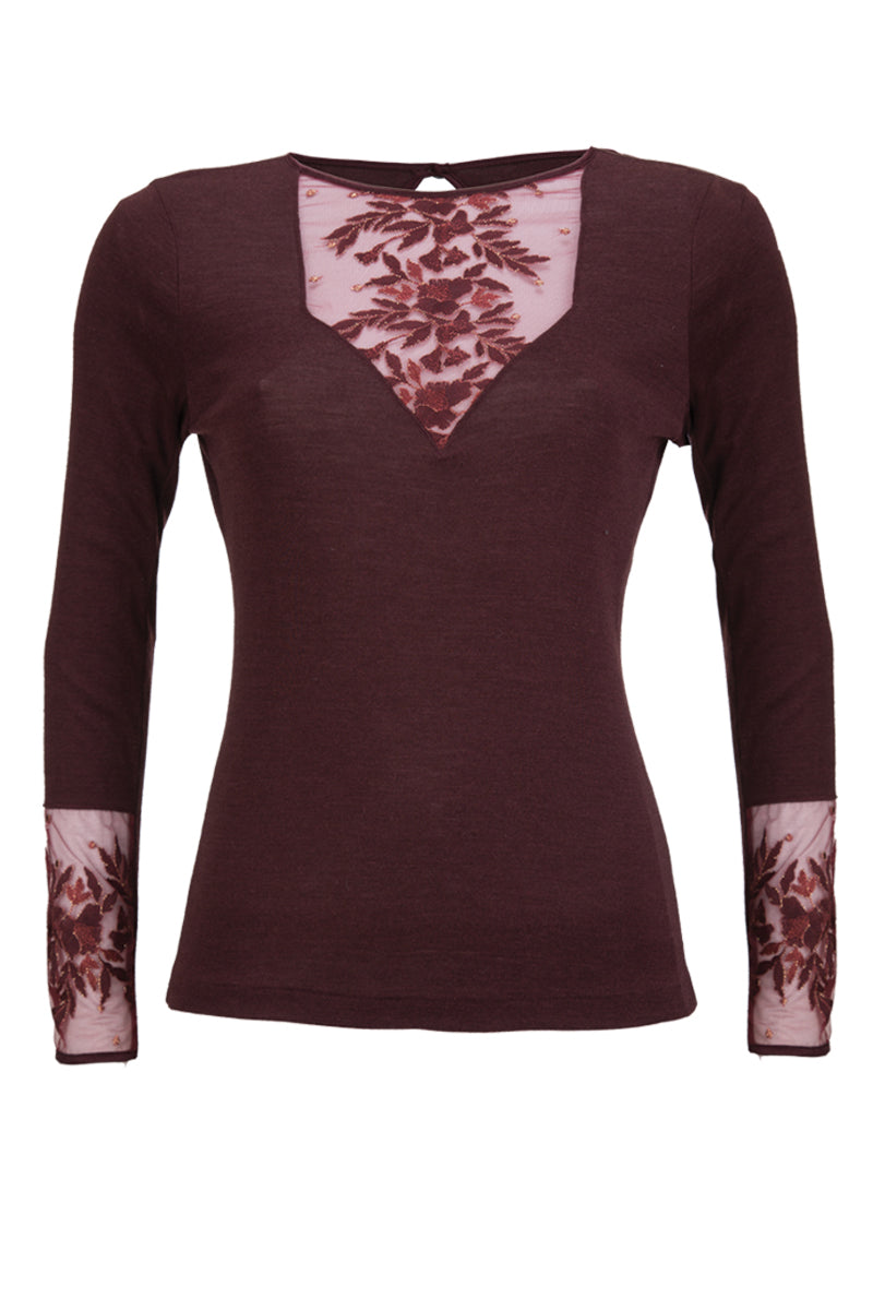 Maglia sottogiacca da donna 239 in lana seta - Eleganza sensuale e giochi di chiari e scuri