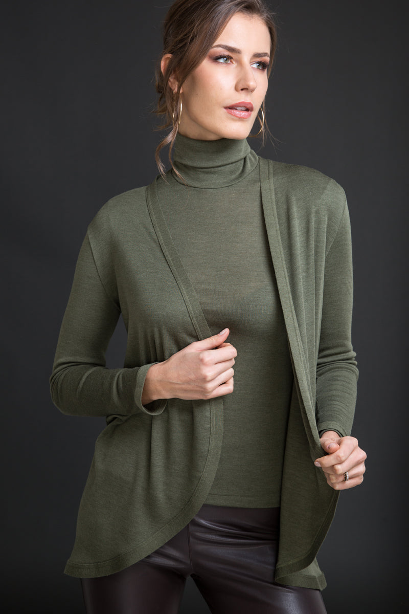 Cardigan da donna 282 in Lana e Seta - Morbido e caldo