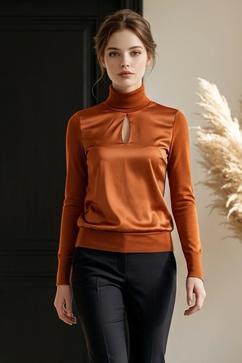 254 04 Long-sleeved Turtleneck - Wool Silk