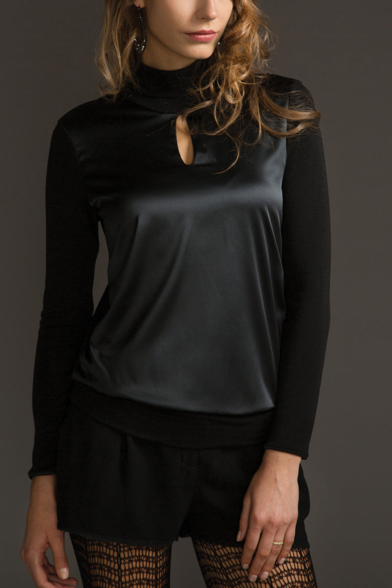 254 04 Long-sleeved Turtleneck - Wool Silk