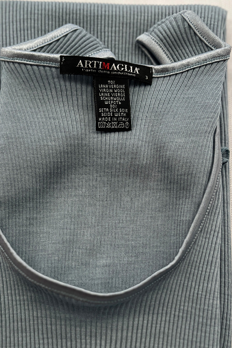 Canotta da donna 439 02 in lana seta - Spalla larga e bordatura in raso extra soft ESCLUSIVA ONLINE