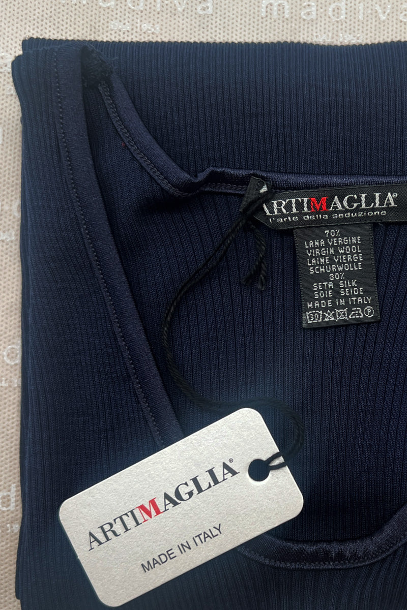 Maglia da donna 439 04 in lana seta -Manica lunga girocollo con bordo in raso extra soft CLASSIC