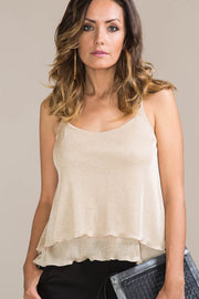 Canotta donna 511 in cotone - Spallina e doppiattura in tessuto lurex