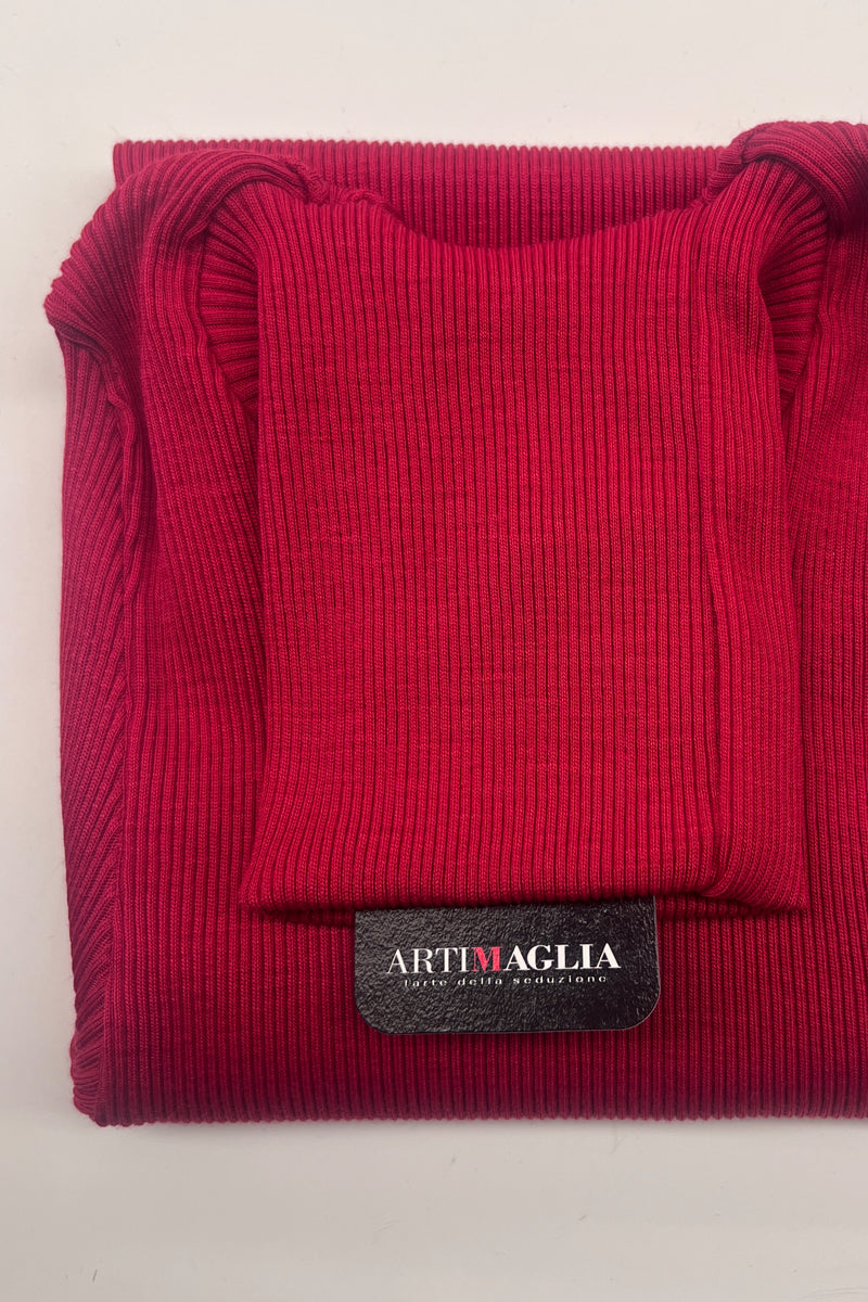 Amelie Long-sleeved Turtleneck -Ribbed Tubolar Wool Silk