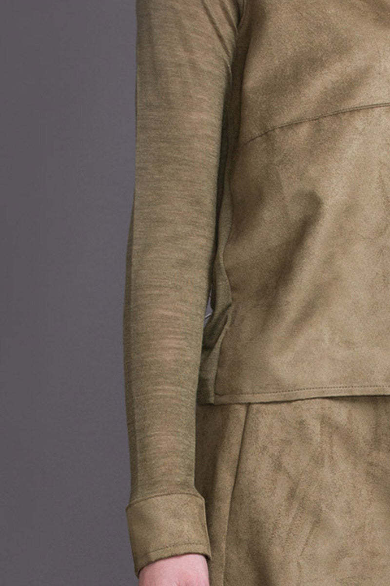 Maglia sottogiacca da donna 687 in crêpe di lana seta - Scollo a V e maniche lunghe Caldo e confortevole