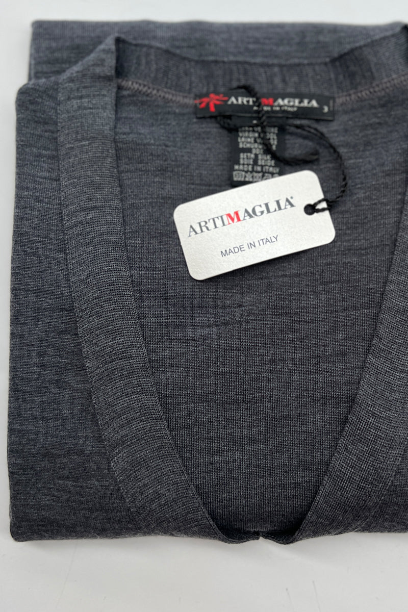 Maglia sottogiacca da donna 692 in lana seta - Scollo a V e finta in tessuto stesso