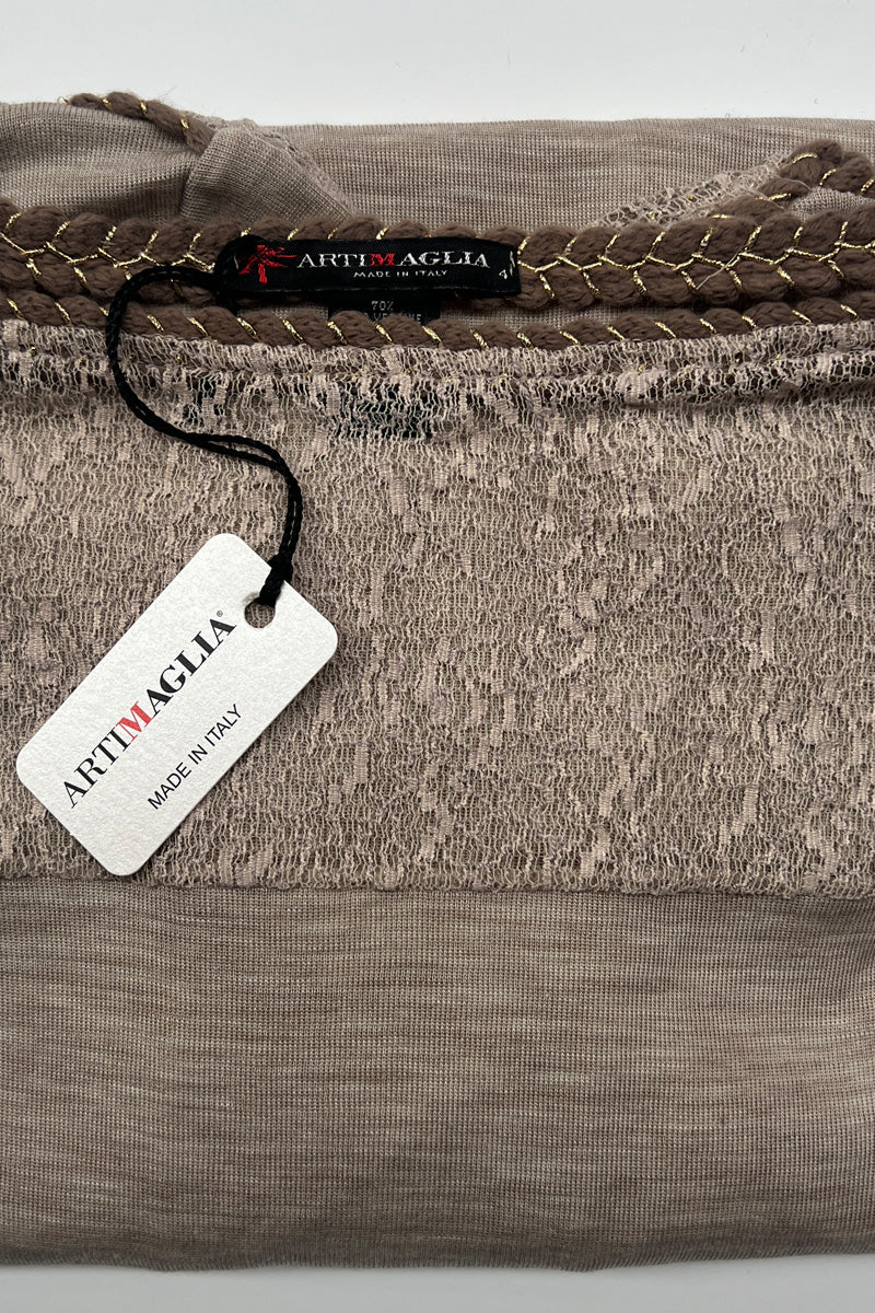 Maglia a manica lunga da donna 778 in lana seta - Morbidissima e calda con effetto lanoso