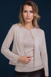 Women's jacket 801 04 in wool-effect laize - Soft and warm