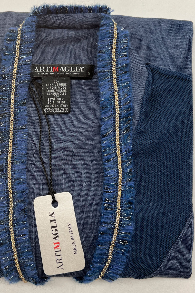Women's under-jacket sweater 804 in silk wool - Long sleeve and oval neckline