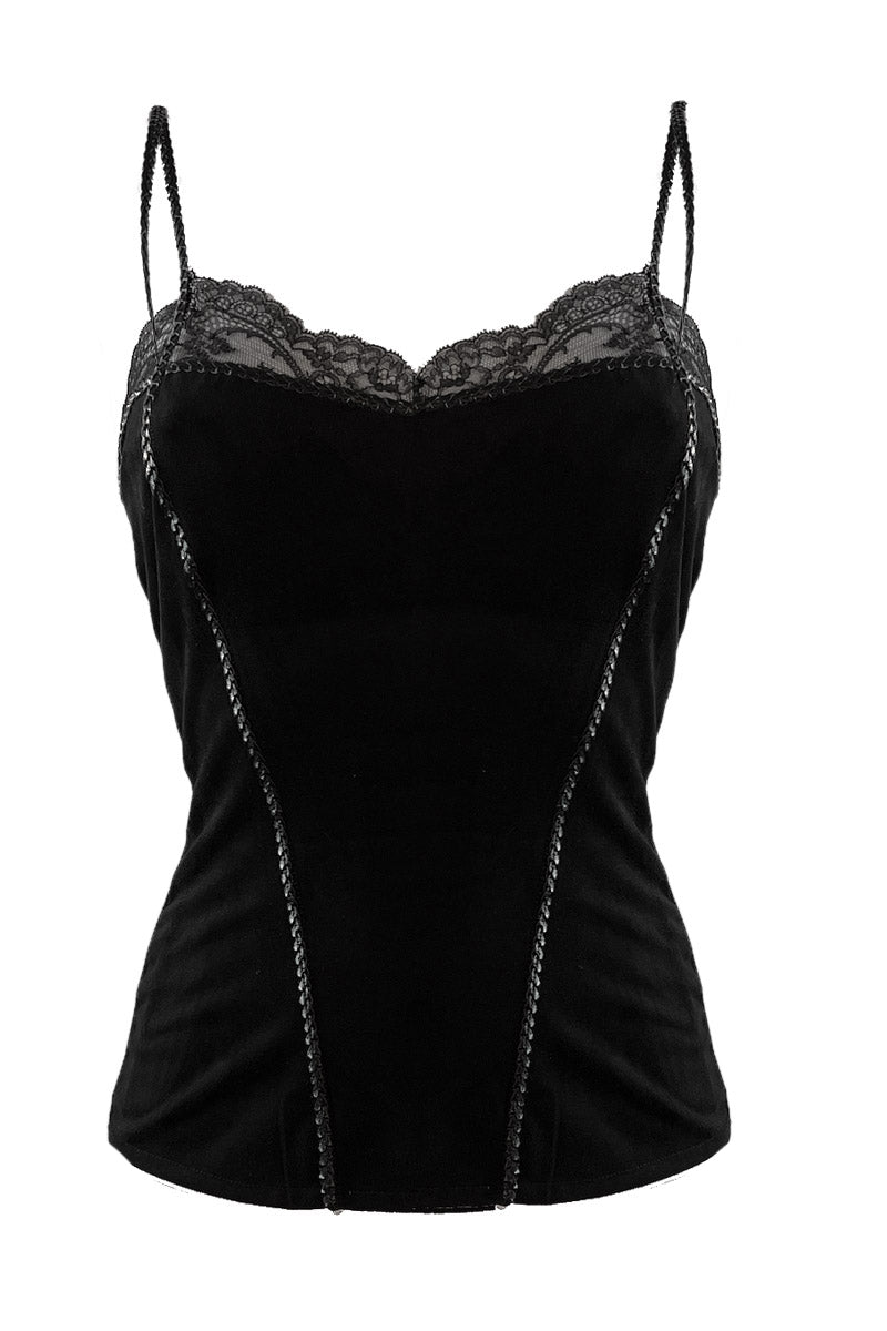 Women's corset 809 in wool silk - Narrow shoulder and leather finishes