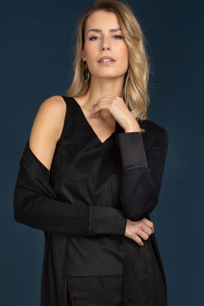 Women's corset 815 in wool silk - Wide shoulder and V-neck