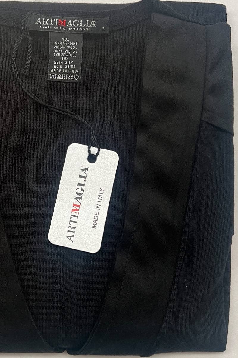 Maglia sottogiacca da donna 815 in lana seta - Manica lunga e scollo a V