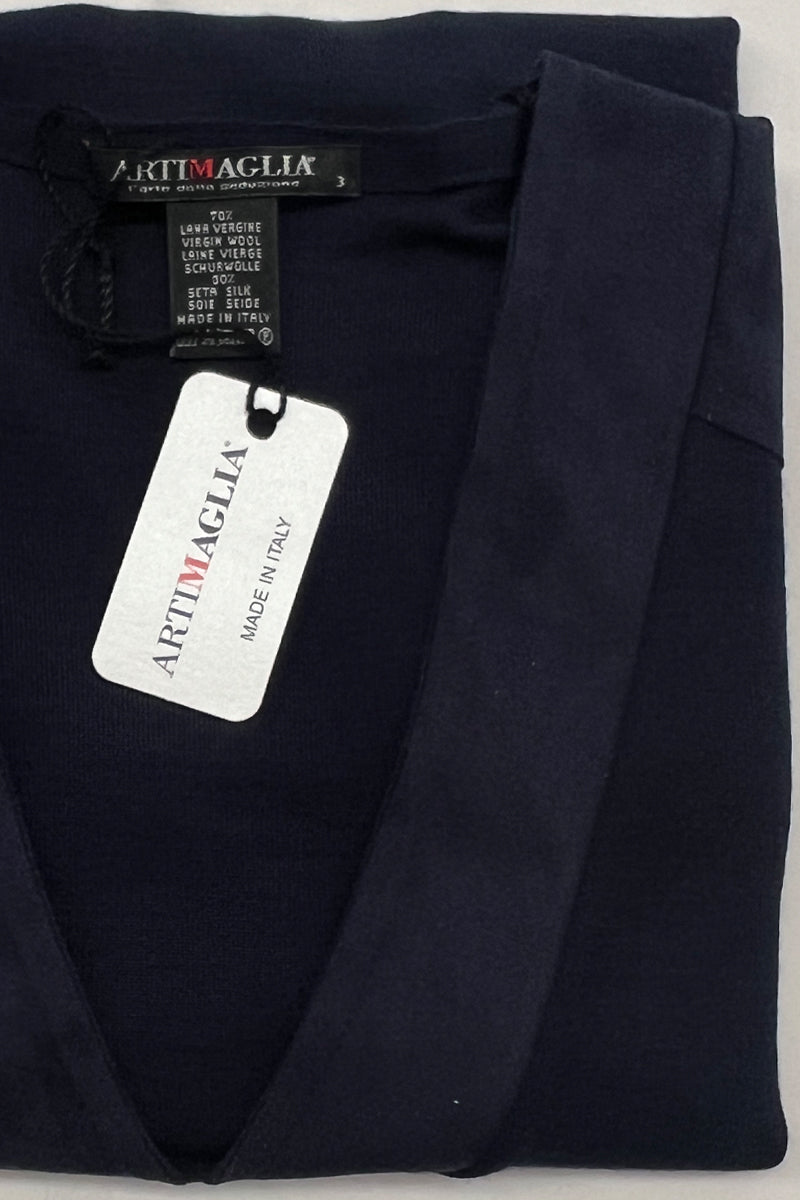 Maglia sottogiacca da donna 815 in lana seta - Manica lunga e scollo a V