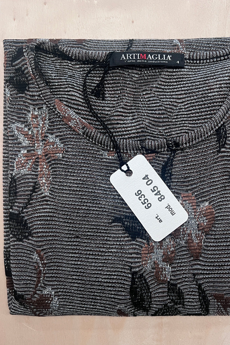 Women's sweater 774 in merino wool and silk - Long sleeve and lace detail