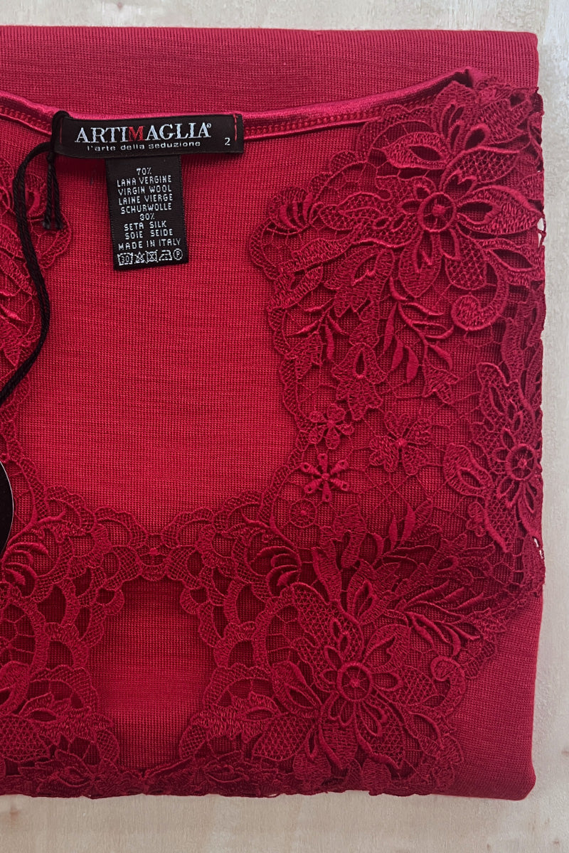 755 05 Retro style Bischoff macramé wool silk vest