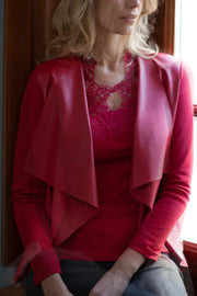 Giacca da donna in eco-pelle e lana seta
