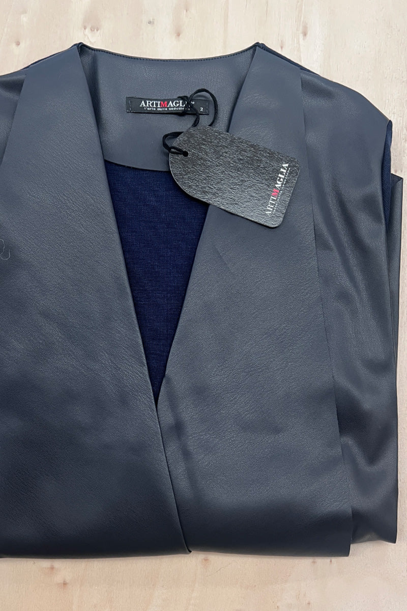 Giacca da donna in eco-pelle e lana seta