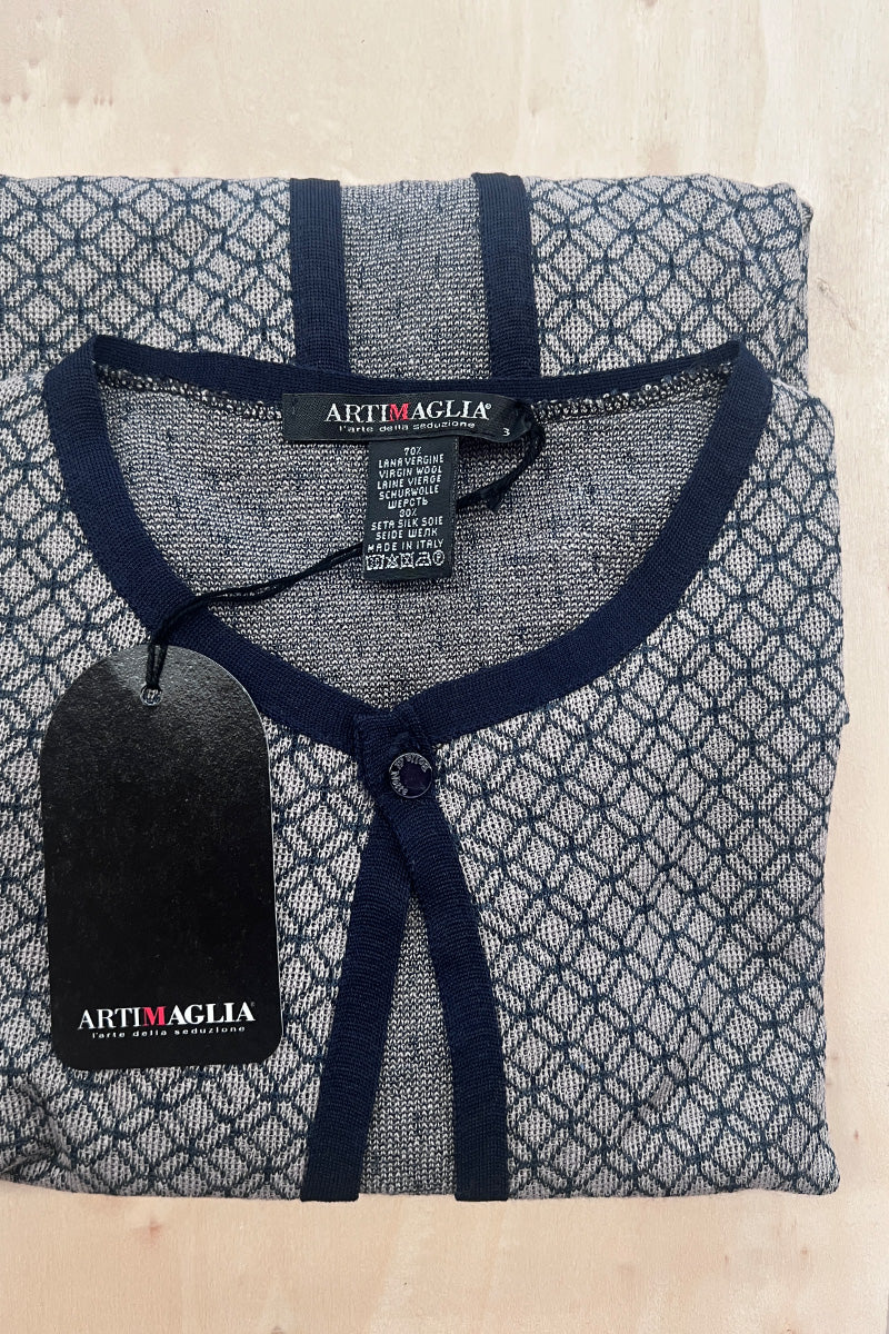 755 05 Retro style Bischoff macramé wool silk vest
