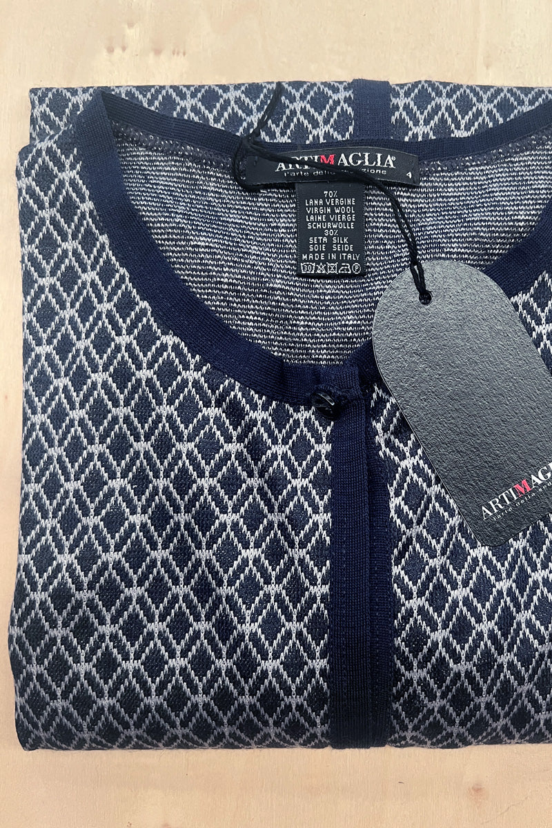 755 05 Retro style Bischoff macramé wool silk vest