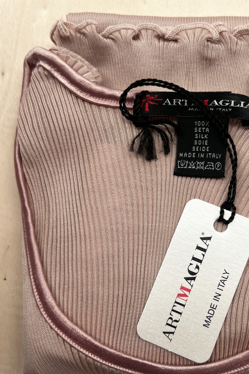 Maglia da donna 909 in 100%seta - Manica lunga e bordo raso