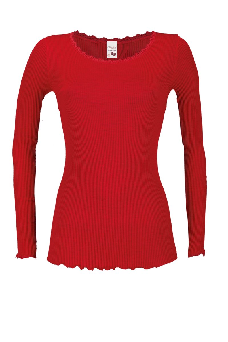 Amelie Roundneck Long Sleeve - Ribbed Tubolar Wool Silk