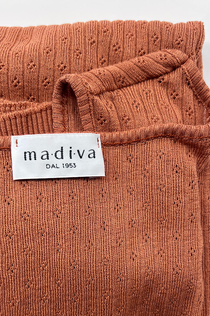 Canotta da donna AMORE in 100% cotone  filoscozia wildt - Spalla larga in tessuto traforato