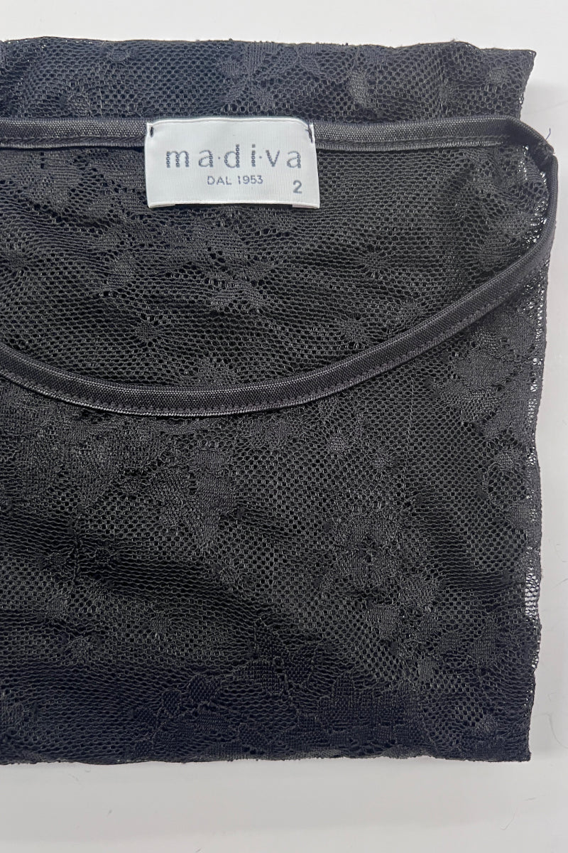 Maglia sottogiacca da donna Edith tutto pizzo - Manica lunga e girocollo