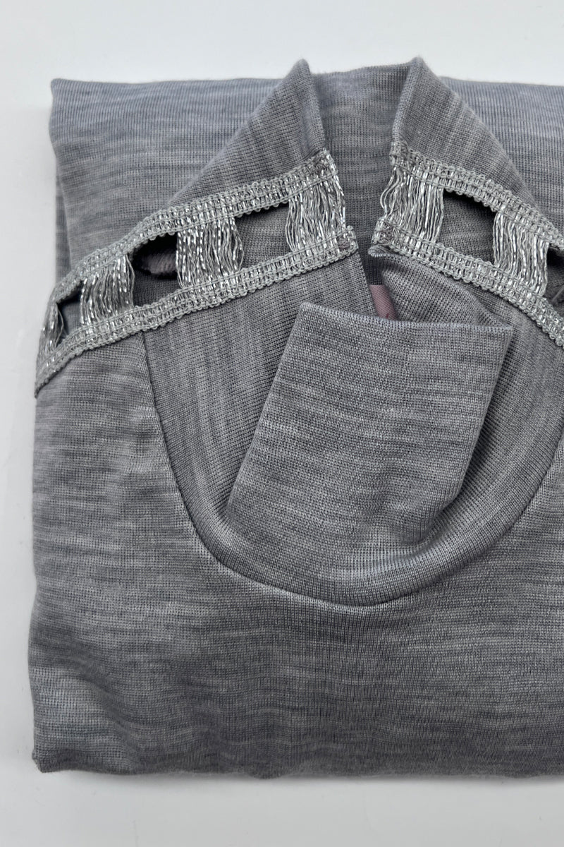 Women's turtleneck sweater Kayla - in silk wool - Soft and warm with Swiss macramé