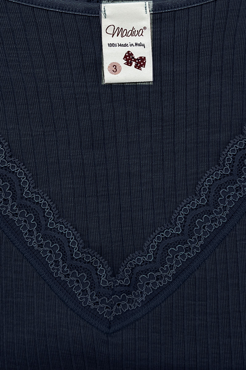 Ilenia Short Sleeve - Plissé Tubolar Wool Silk 