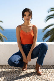 Canotta da donna Spring in cotone - Spallina e macramè di altissima qualità