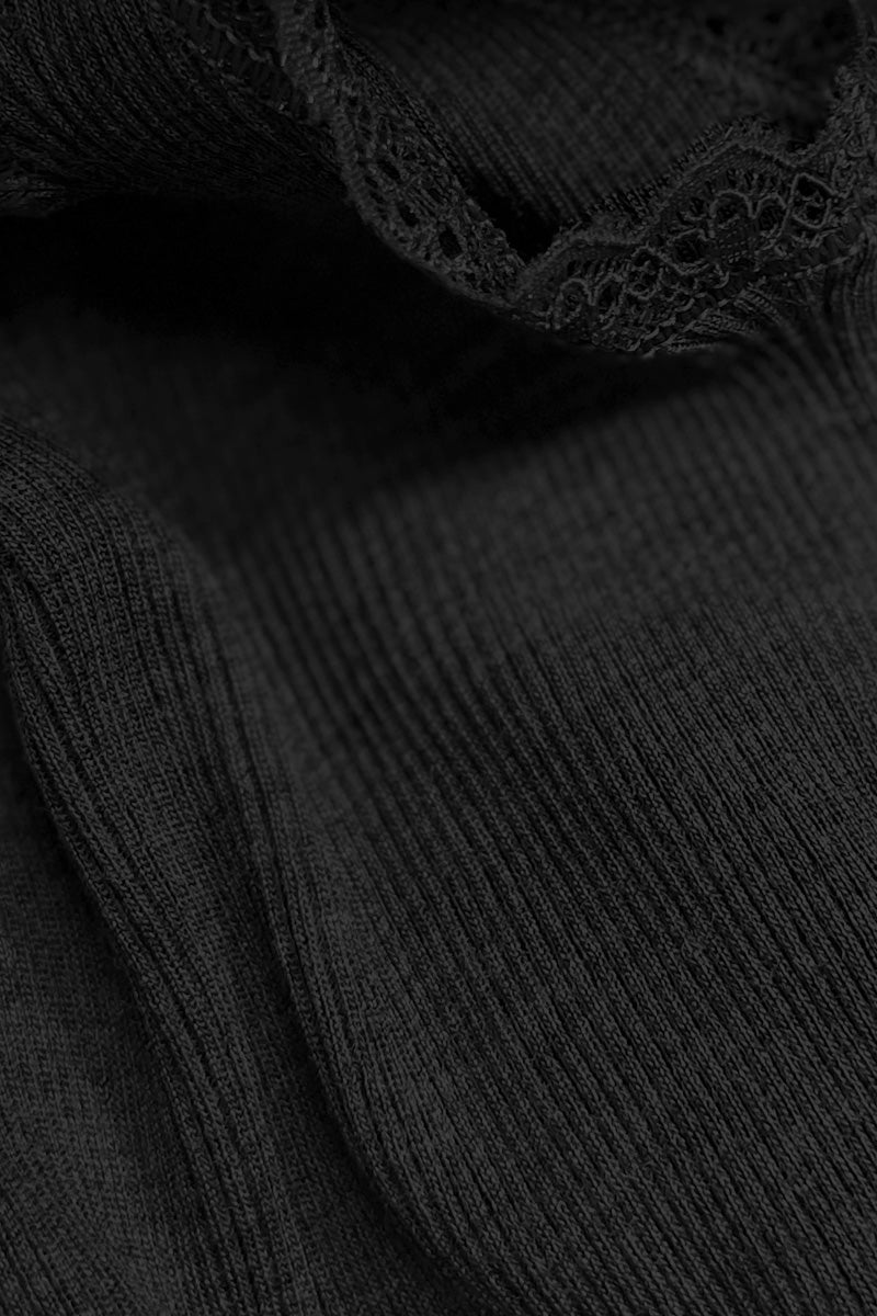 Maglia da donna Amelie in lana seta - Manica lunga girocollo e pizzetto elastico CLASSIC
