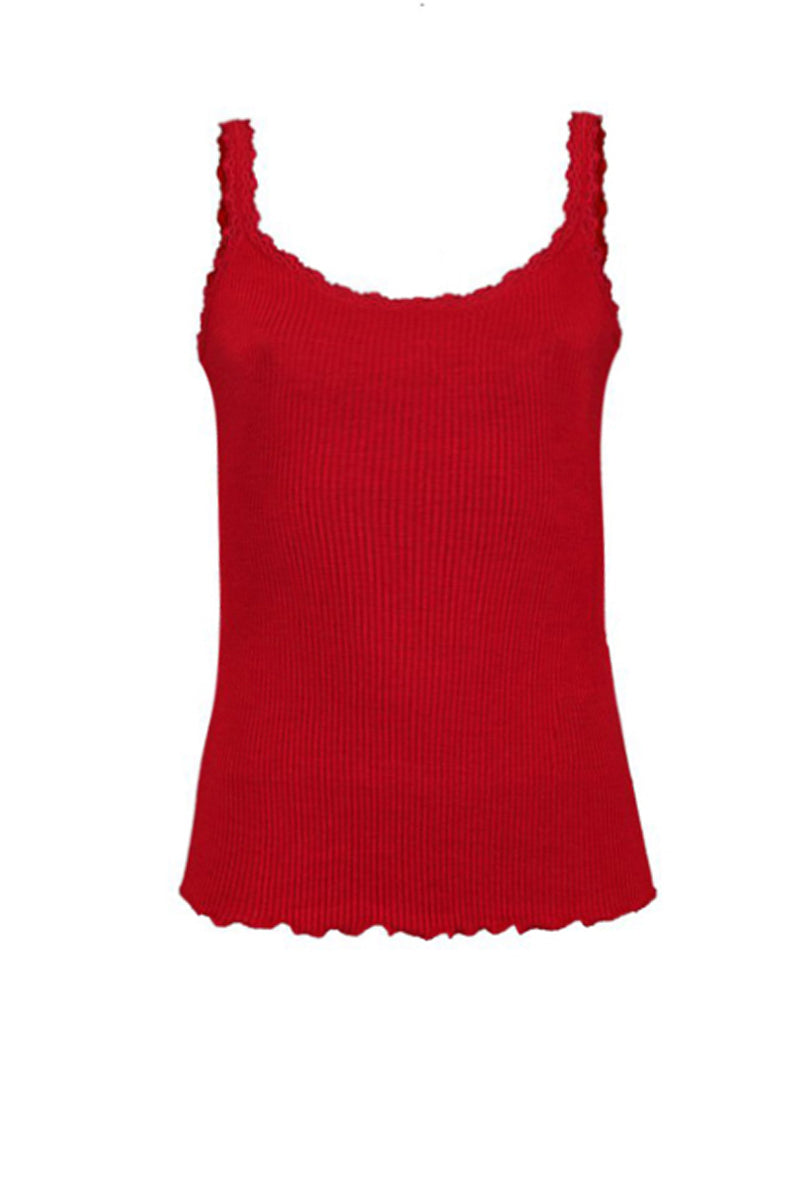 Canotta da donna Amelie in lana seta - Spalla stretta e pizzetto elastico CLASSIC