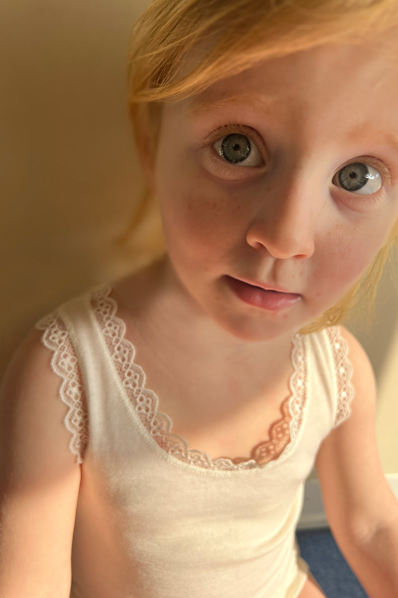 Canotta da bambino Anna in cotone e lana seta - Spalla larga e vestibilità comoda