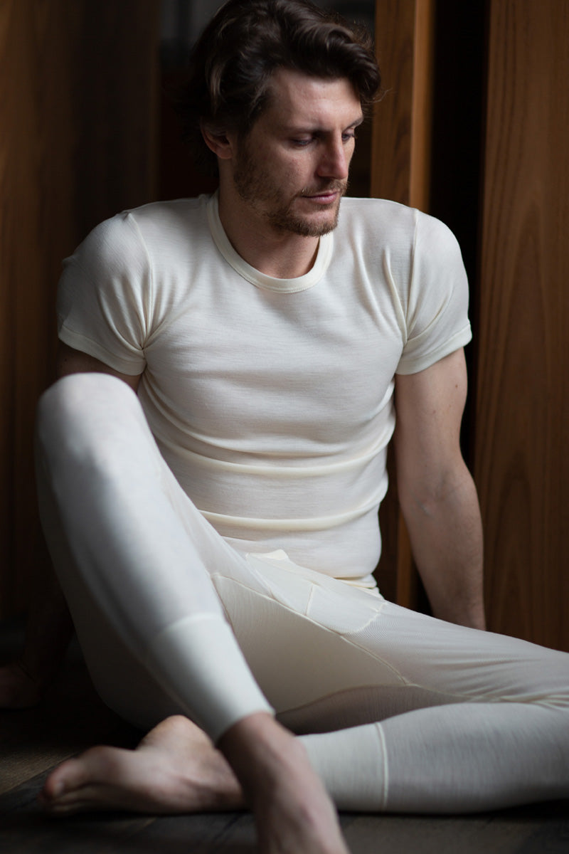 Maglietta da uomo Assisi in pura lana vergine - Traspirante, isolante e caldissima