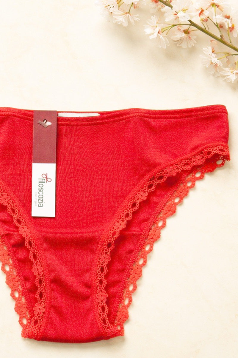 Slip fianco basso da donna Astro in cotone filoscozia con pizzetto - Anallergico e antibatterico ESCLUSIVA ONLINE