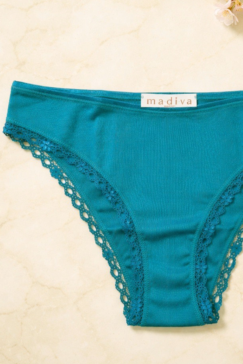 Slip fianco basso da donna Astro in cotone filoscozia con pizzetto - Anallergico e antibatterico ESCLUSIVA ONLINE