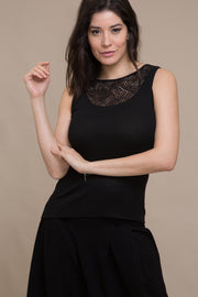 Smanicato da donna Atena in modal lana - Smanicato con leize di pizzo