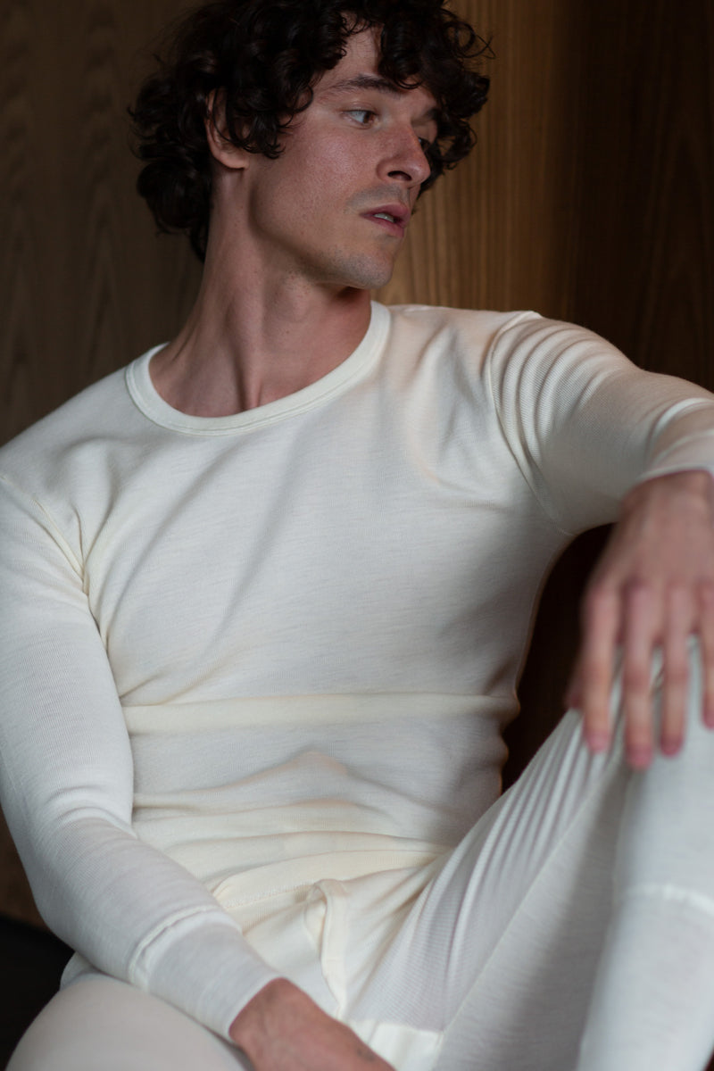 Maglia a manica lunga da uomo Catania in cotone e lana - Morbida e resistente