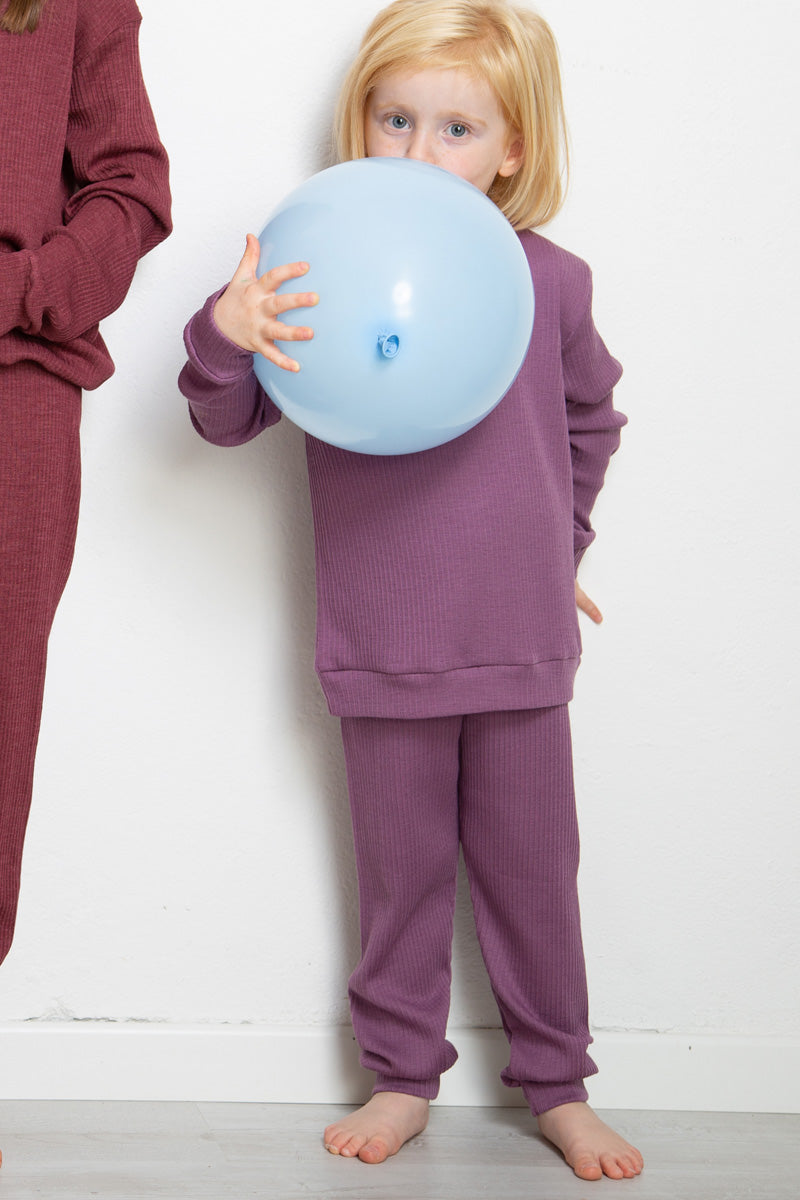 Pigiama bambini due pezzi Coccola in lana merino e seta - Caldo e confortevole