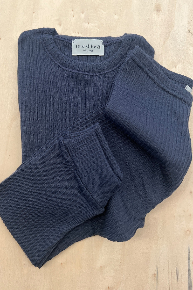 Pigiama bambini due pezzi Coccola in lana merino e seta - Caldo e confortevole