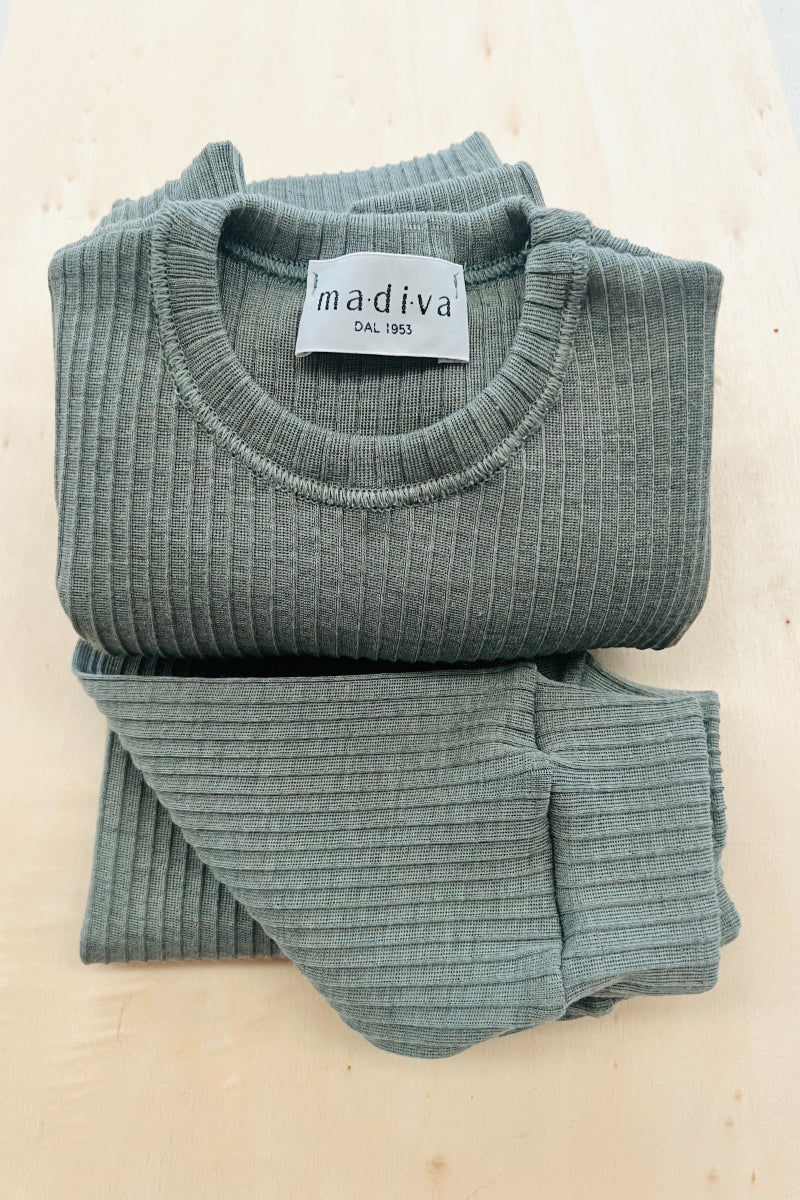 Pigiama bambini due pezzi Coccola in lana merino e seta - Caldo e confortevole