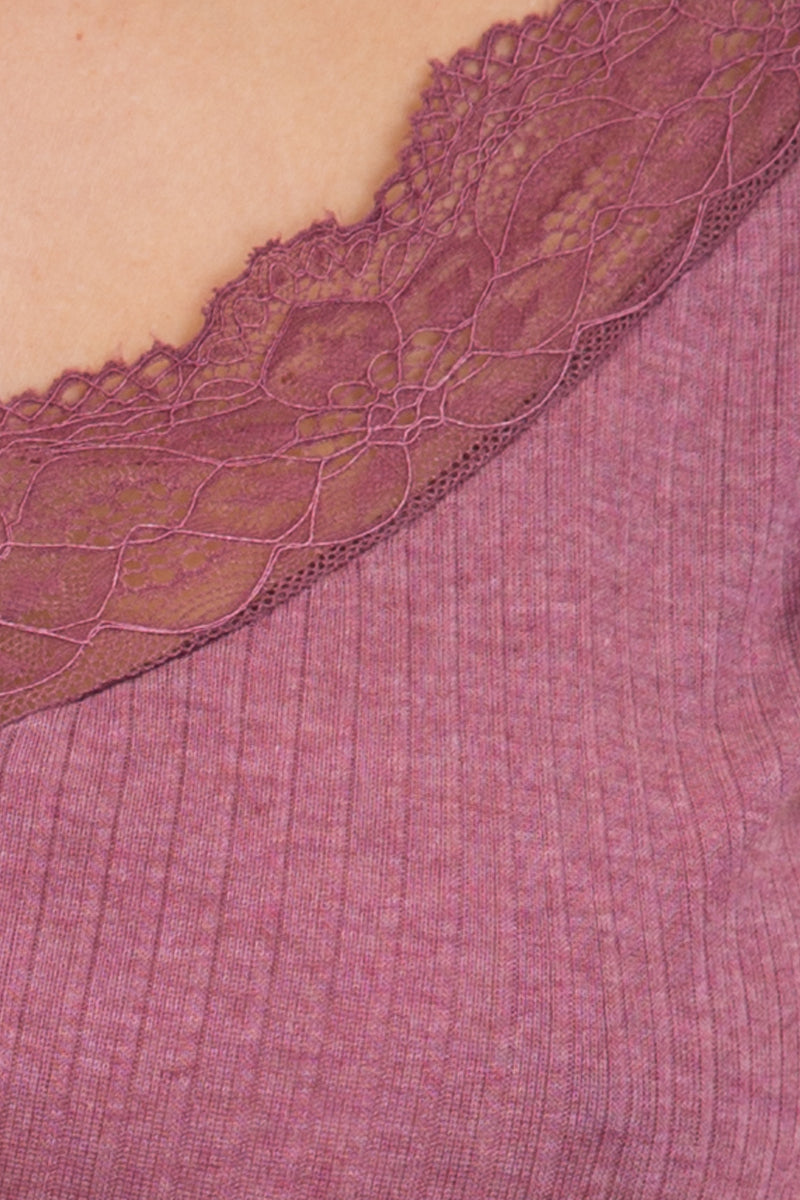 Canotta donna Emma in Tencel - Spallina con pizzo leggero e romantico