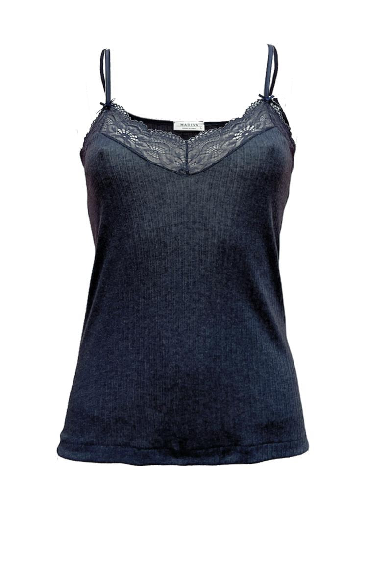 Canotta donna Emma in Tencel - Spallina con pizzo leggero e romantico