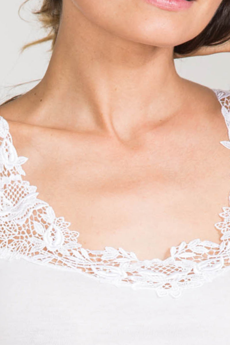 Cleveland Sleeveless - 100% Filoscozia® Cotton with macramé
