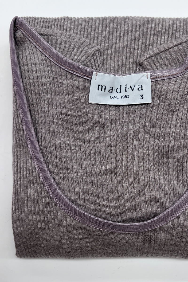 Maglia girocollo da donna Gisella in modal lana - girocollo con listex