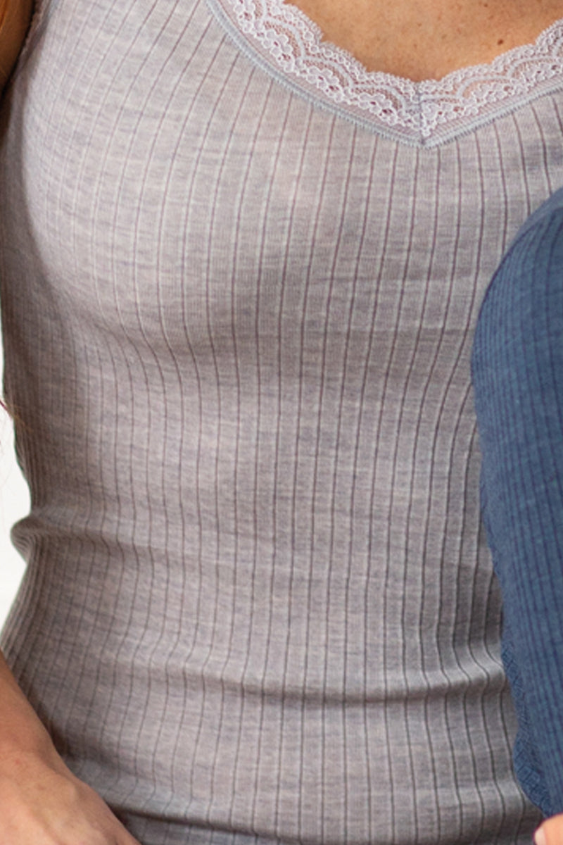 Ilenia Long Sleeve -Plissé Tubolar Wool Silk 
