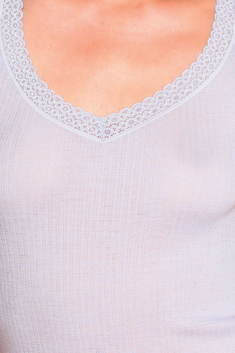 Ilenia Long Sleeve -Plissé Tubolar Wool Silk 