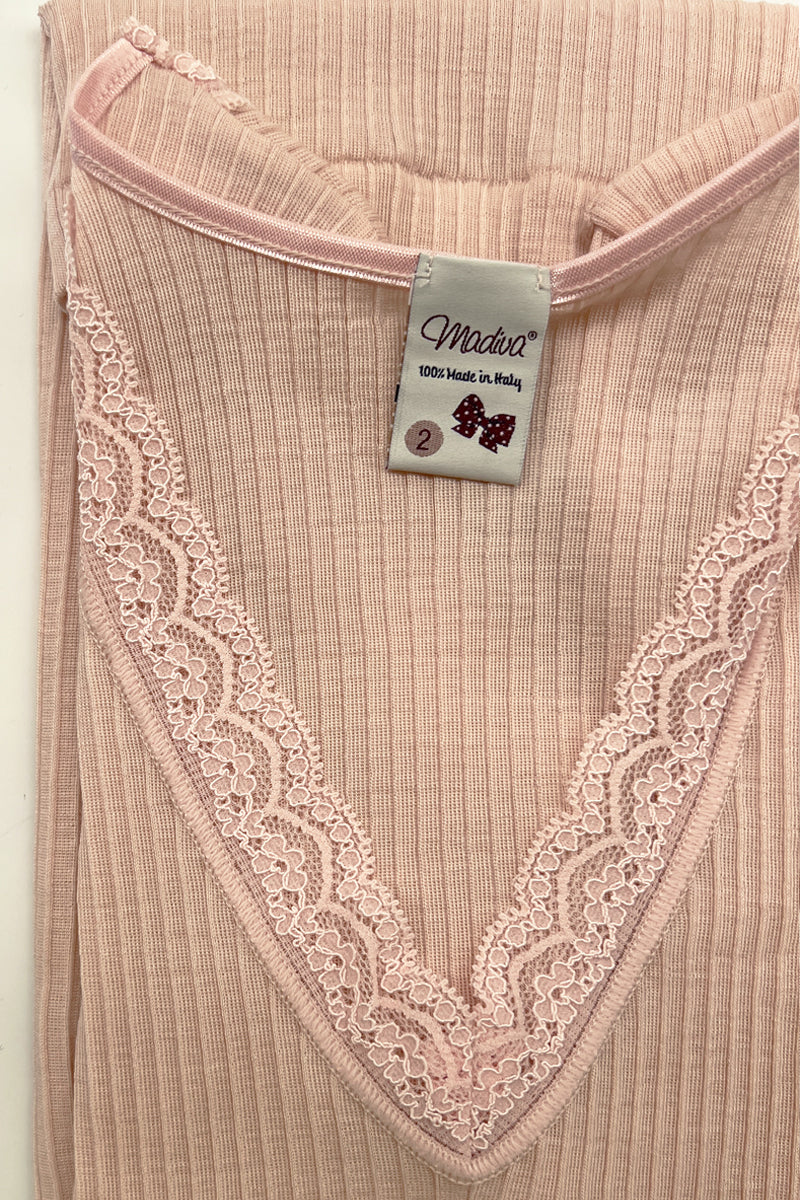 Ilenia Long Sleeve -Plissé Tubolar Wool Silk 